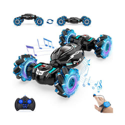4WD Drift Stunt Car 1:18 Remote Control Car with Music Light RC Cars Off Road On Road Watch Gesture - Black