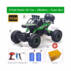 ZWN 1:12 4WD RC Car With Led Lights 2.4G Radio Remote Control Cars Buggy Off-Road Control Monster Trucks - 37CM Green 2Batty