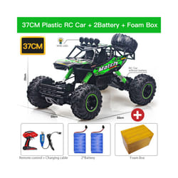 ZWN 1:12 4WD RC Car With Led Lights 2.4G Radio Remote Control Cars Buggy Off-Road Control Monster Trucks - 37CM Green 2Batty