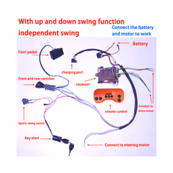 Self-Made High-Power Children Electric Ride on Baby Car Switch Remote Control Controller Swing Wires - Independent swing