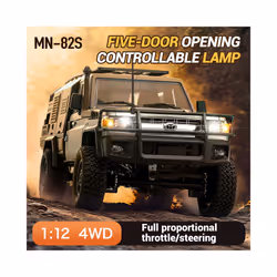 2024 New MN82S Rc Car 1:12 Full Scale 4WD 280 Motor Remote Control Off-Road Pickup Truck Model Car for - MN82S-Black