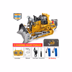 4WD Remote Control Excavator Toy Radio Controlled RC Dump Truck Vehicle Crawler Bulldozer Construction - Bulldozer 2Battery