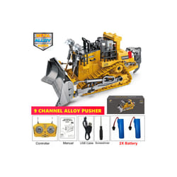 4WD Remote Control Excavator Toy Radio Controlled RC Dump Truck Vehicle Crawler Bulldozer Construction - Bulldozer 2Battery