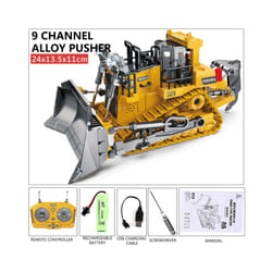 RC Excavator Dumper Car 2.4G Remote Control Engineering Vehicle Crawler Truck Bulldozer Toys for Boys - 9CH Bulldozers