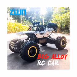ZWN 1:12 4WD RC Car With Led Lights 2.4G Radio Remote Control Cars Buggy Off-Road Control Monster Trucks - 37CM Red 2Batty