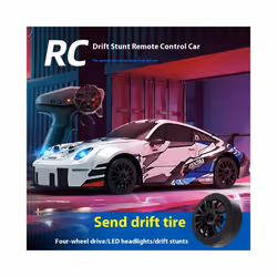 1/24 2.4g 4wd Remote Control Vehicle Mini High-Speed Racing Rc Car High-Speed Drift Stunt Toys For Boys - Pink
