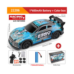 1:22 High speed Drift Rc Car 4WD Remote Control Car With LED Lights 2.4G Radio Controlled Mini GTR Racing - 22206 Blue