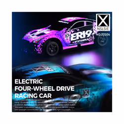 1:22 High speed Drift Rc Car 4WD Remote Control Car With LED Lights 2.4G Radio Controlled Mini GTR Racing - 22206 Blue