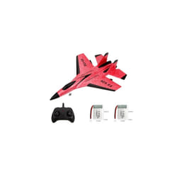 RC Plane SU35 2.4G With LED Lights Aircraft Remote Control Flying Model Glider Airplane FX622 EPP Foam - 2B Red