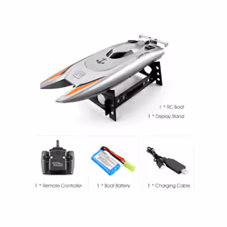 2.4G Radio Rc Boat 30Km/h Racing Boat High Speed Speedboat 20Mins Battery 2 Ch Dual Motor Waterproof - WHITE