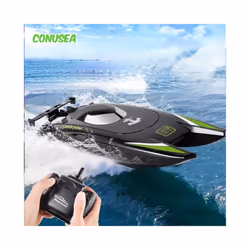 2.4G Radio Rc Boat 30Km/h Racing Boat High Speed Speedboat 20Mins Battery 2 Ch Dual Motor Waterproof - WHITE