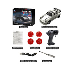 New 4WD 2.4GHZ RC Simulation Mini Drift Car Palm Racing Model Desktop Toys 1/64 Scale Remote Control - White drift car