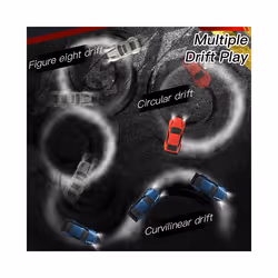 New 4WD 2.4GHZ RC Simulation Mini Drift Car Palm Racing Model Desktop Toys 1/64 Scale Remote Control - Red drift car