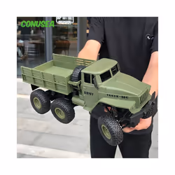 1/18 Rc Car Off-Road 4x4 Radio Controlled Car Military Electric Machine 10Km/h Rc Buggy Children's Cars - Q68 Green