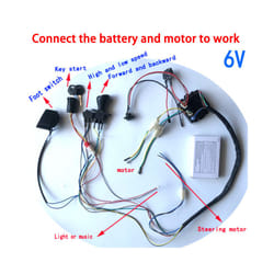 DIY  200W wire harness for children's electric car with switch and remote control receiver Ride On Toys - 6V RX18