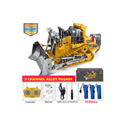4WD Remote Control Excavator Toy Radio Controlled RC Dump Truck Vehicle Crawler Bulldozer Construction - Bulldozer 3Battery