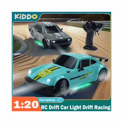 RC Drift Car 1/20 4WD 2.4G Remote Control Car with Light High Speed Four Wheel Drive Radio Controlled - green