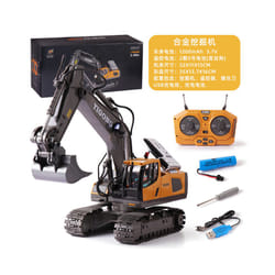 BGTOY 1:20 RC Car 9 Channel Remote Controlled Alloy 4WD Bulldozer Simulation Engineering Car With Light - 11 Channel Excavator