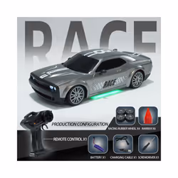 RC Drift Car 1/20 4WD 2.4G Remote Control Car with Light High Speed Four Wheel Drive Radio Controlled - gray