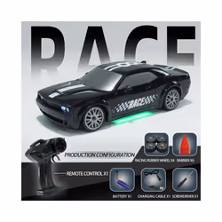 RC Drift Car 1/20 4WD 2.4G Remote Control Car with Light High Speed Four Wheel Drive Radio Controlled - black