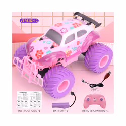 Barbie RC Car Pink Pickup Truck Electric Climbing Drop-resistant Stunt Remote Control Toy For Children - C-Beetle