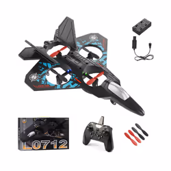 L0712 RC Plane 2.4G Remote Control Aircraft Gravity Sensing Helicopter Glider with Light EPP Foam Fighters - A With 1 Battery