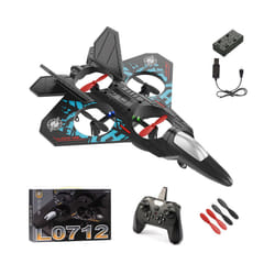 L0712 RC Plane 2.4G Remote Control Aircraft Gravity Sensing Helicopter Glider with Light EPP Foam Fighters - A With 1 Battery
