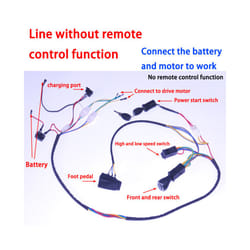 DIY  200W wire harness for children's electric car with switch and remote control receiver Ride On Toys - without remote