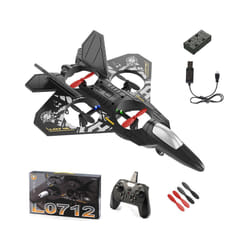 L0712 RC Plane 2.4G Remote Control Aircraft Gravity Sensing Helicopter Glider with Light EPP Foam Fighters - B With 1 Battery
