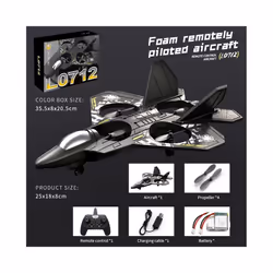L0712 RC Plane 2.4G Remote Control Aircraft Gravity Sensing Helicopter Glider with Light EPP Foam Fighters - B With 2 Batteri ...