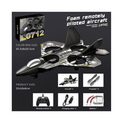 L0712 RC Plane 2.4G Remote Control Aircraft Gravity Sensing Helicopter Glider with Light EPP Foam Fighters - B With 2 Batteries
