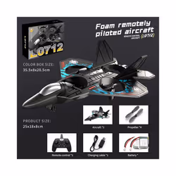 L0712 RC Plane 2.4G Remote Control Aircraft Gravity Sensing Helicopter Glider with Light EPP Foam Fighters - A With 2 Batteri ...