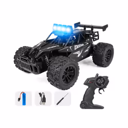 1:16 Remote Control Car Off Road Drift With LED High-Speed Rc Car Climbing Vehicle Trucks 2.4G Children - Black