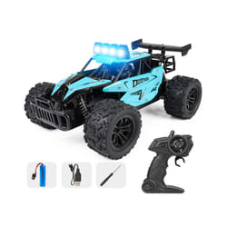 1:16 Remote Control Car Off Road Drift With LED High-Speed Rc Car Climbing Vehicle Trucks 2.4G Children - Cyan