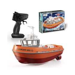 686 Rc Boat 2.4G 1/72 Powerful Dual Motor Long Range Wireless Electric Remote Control Tugboat Model - Orange