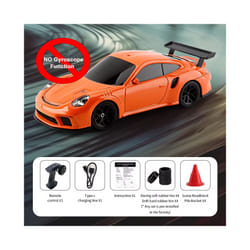 2.4G 15Km/h RC Drift Car Toys 1/43 High-Speed Remote Control Upgraded Gyro Mini Model Vehicle Electric - 4303 Orange
