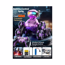RC Battle Bumper Car Toy for Toddler Boy Girl Catapult Robot Karting Toy with Music Light RC Battle - Purple RC Dog