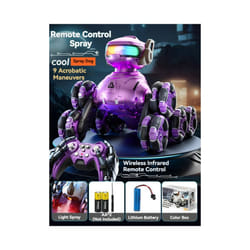 RC Battle Bumper Car Toy for Toddler Boy Girl Catapult Robot Karting Toy with Music Light RC Battle - Purple RC Dog