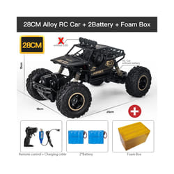 ZWN 1:12 / 1:16 4WD RC Car With Led Lights 2.4G Radio Remote Control Cars Buggy Off-Road Control Trucks - 28CM Black 2B Alloy