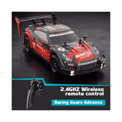 2.4G Rc Cars 4WD RC Drift Car Toy GTR Model Soft Shell Remote Control Racing Car kids Toys for Boys - GTR-Red