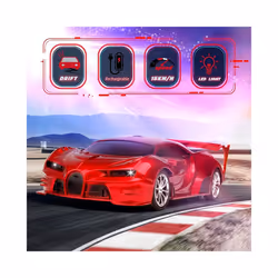1:18 RC Car With Led Light 2.4G Radio Remote Control Cars Sports High-speed Drift Car Boys Toys For - WHITE