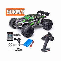 Rc Car Off Road 4x4 High Speed 75KM/H Remote Control Car With LED Headlight Brushless 4WD 1/16 Monster - 16102-GR-1B