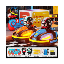 RC Battle Bumper Car Toy for Toddler Boy Girl Catapult Robot Karting Toy with Music Light RC Battle - Bumper Car Battle