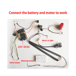 DIY  200W wire harness for children's electric car with switch and remote control receiver Ride On Toys - 24V RX30 B