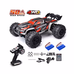 Rc Car Off Road 4x4 High Speed 70KM/H Remote Control Car with LED Headlight Brushless 4WD 1/16 Monster - 16102-RD-2B