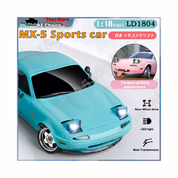 LDRC LD1804 RC Drift Car 1/18 Model  2.4G 2WD ESP Gyroscope LED Lights Full Scale Controlled Model Children - LD1804-R-1B500-OB