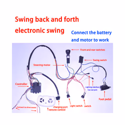 DIY 200W wire harness for children's electric car with switch and remote control receiver Ride On Toys - Electronic swing