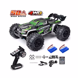 Rc Car Off Road 4x4 High Speed 70KM/H Remote Control Car with LED Headlight Brushless 4WD 1/16 Monster - 16102-GR-2B