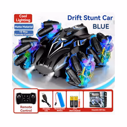 2.4G 4WD RC Car Remote Control Car Spray Twisting 360 Degree Rotation Stunt Drift Car High-speed Drive - 10 Way Blue
