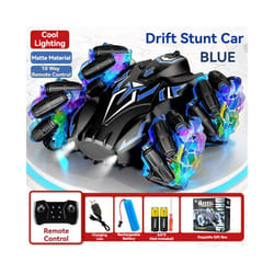 2.4G 4WD RC Car Remote Control Car Spray Twisting 360 Degree Rotation Stunt Drift Car High-speed Drive - 10 Way Blue